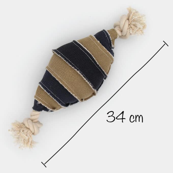 Jouet balle en toile de jute pour la mastication du chien et du chiot