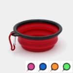 Gamelle de voyage pour chien pliable en silicone avec mousqueton