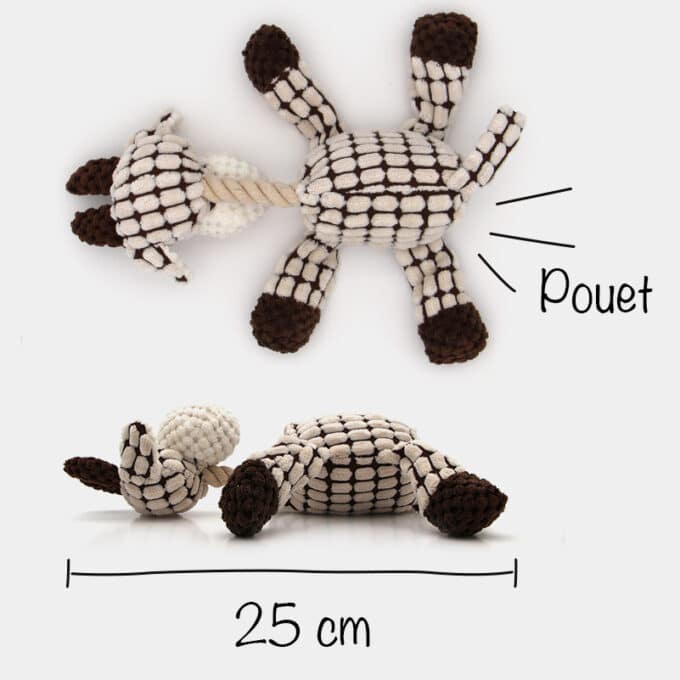 Peluche-jouet-bruit-sonore-chien-chiot-10 Jouet peluche vache sonore pour le chien et le chiot