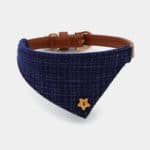 Collier bandana pour chien foulard bleu