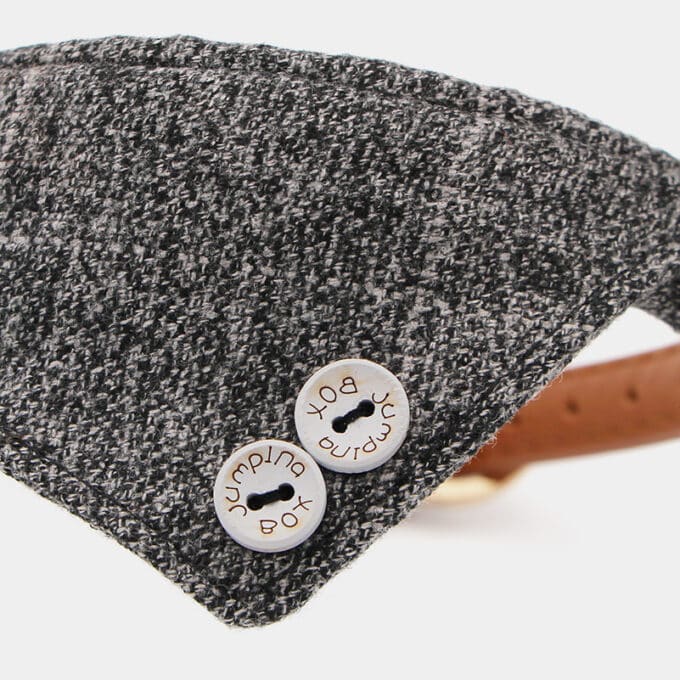 Collier bandana pour chien foulard gris