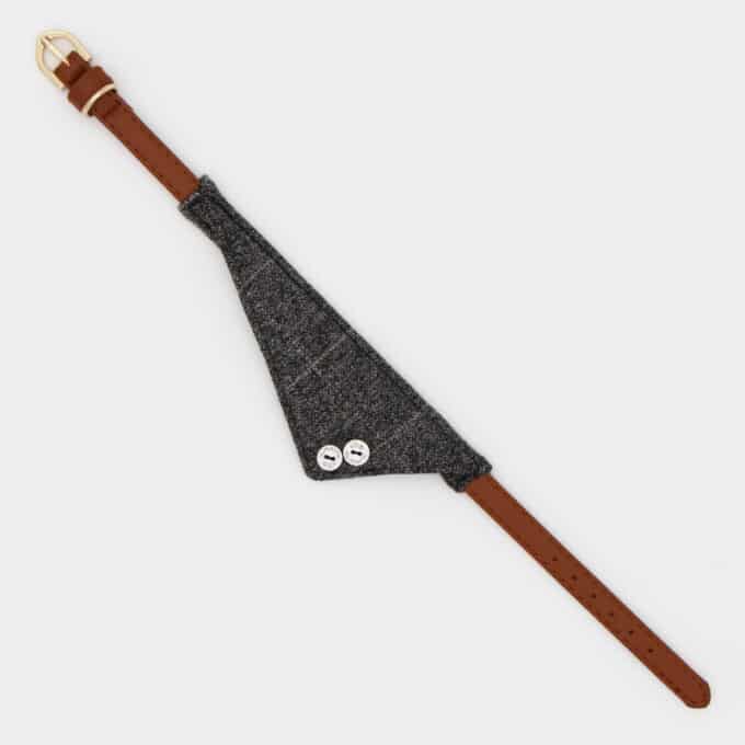 Collier bandana pour chien foulard gris