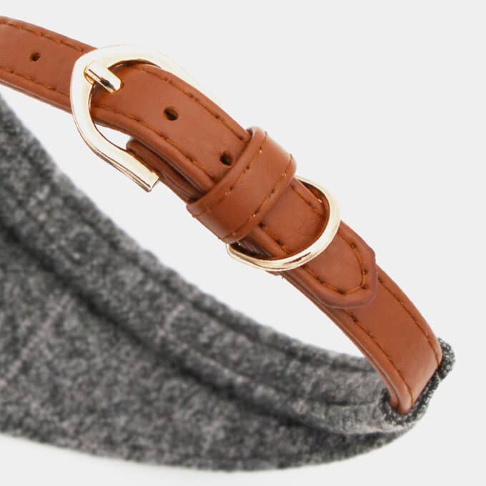 Collier bandana pour chien foulard gris