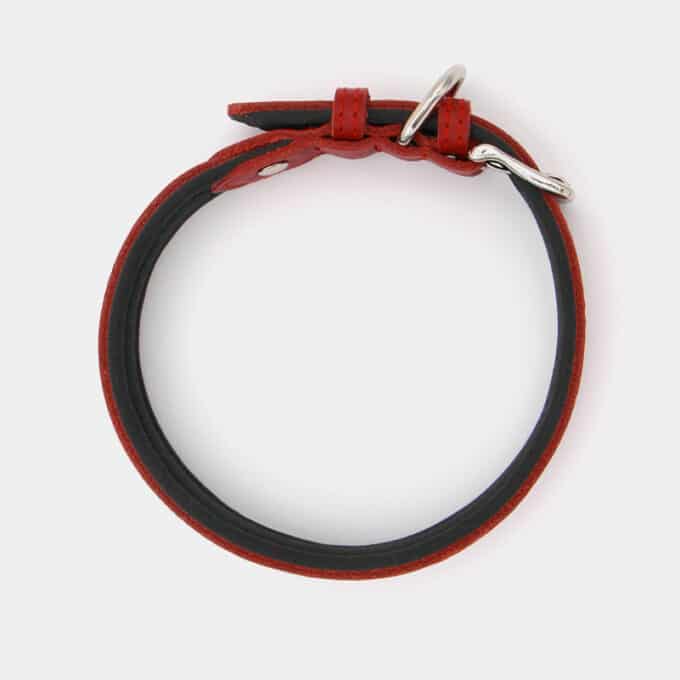 collier souple en cuir et argent pour le chien et le chiot