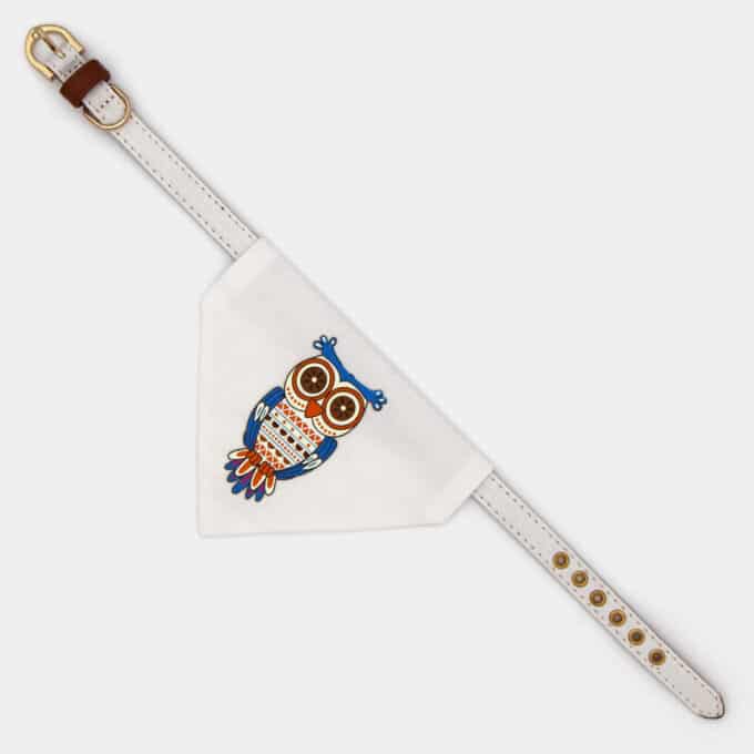 Collier bandana pour chien foulard chouette