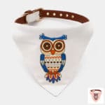 Collier bandana pour chien foulard chouette