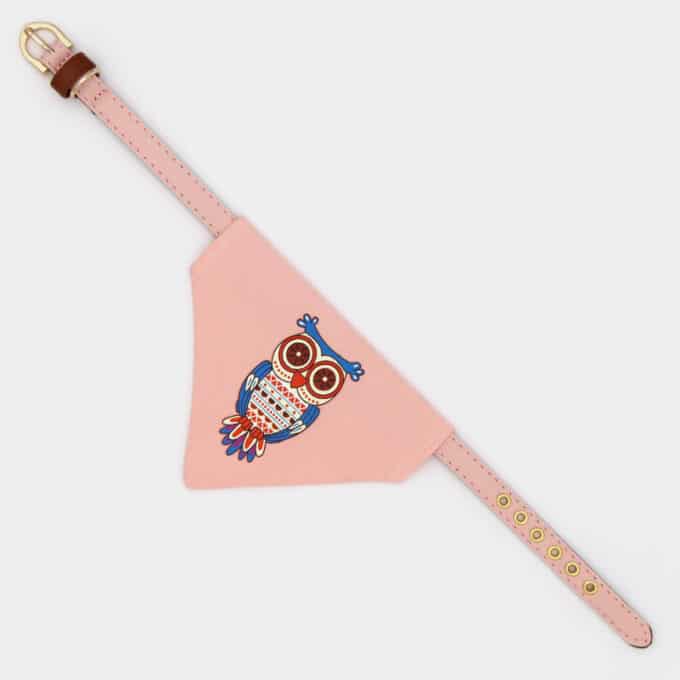 Collier bandana pour chien foulard chouette