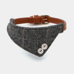 Collier bandana pour chien foulard gris