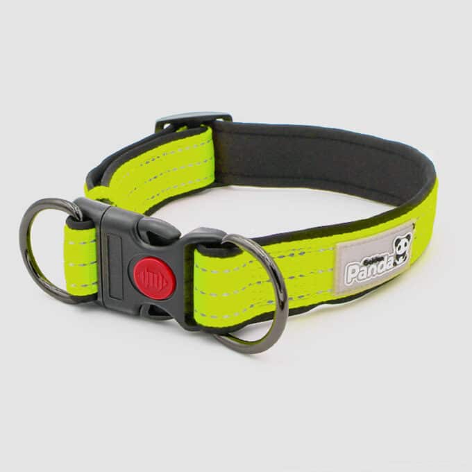Collier réfléchissant pour chien couleur fluo jaune