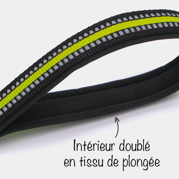 collier-sport-chien-chiot-nylon-reflechissant-clip-doublure collier sport réfléchissant en nylon avec clip pour chien et chiot