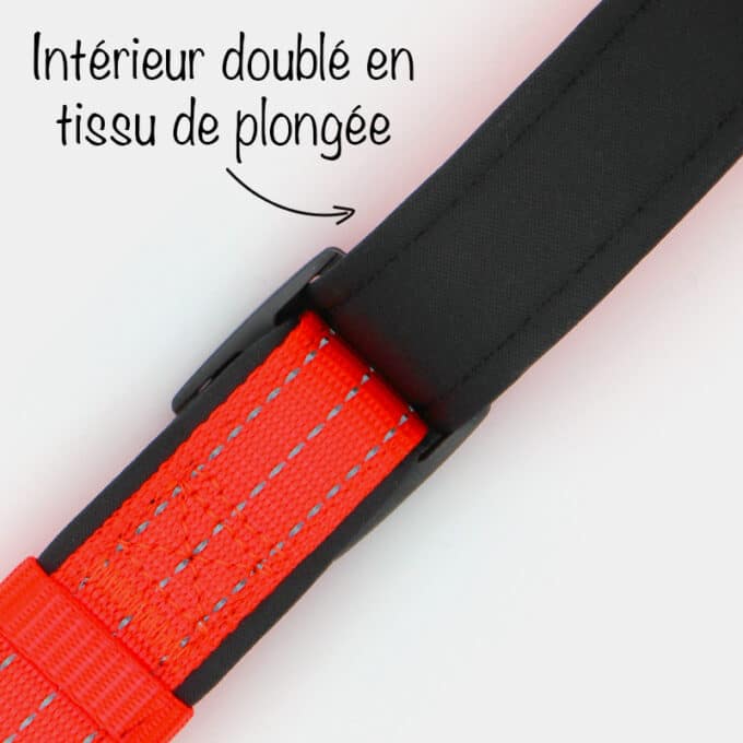 collier sport fluo réfléchissant en nylon avec clip pour chien et chiot