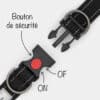 collier sport noir réfléchissant en nylon avec clip pour chien et chiot