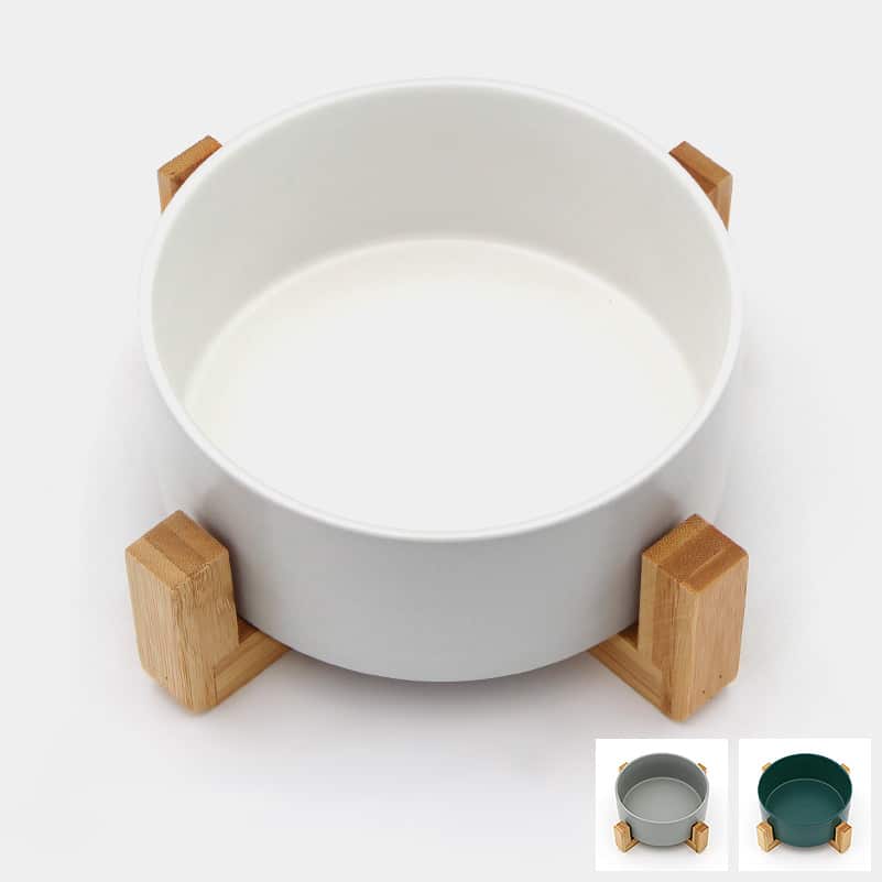 Gamelle En Ceramique Avec Socle En Bois Pour Chat Chien Catedogshop Gamelle En Ceramique Avec Socle En Bois Pour Chat Chien Catedogshop