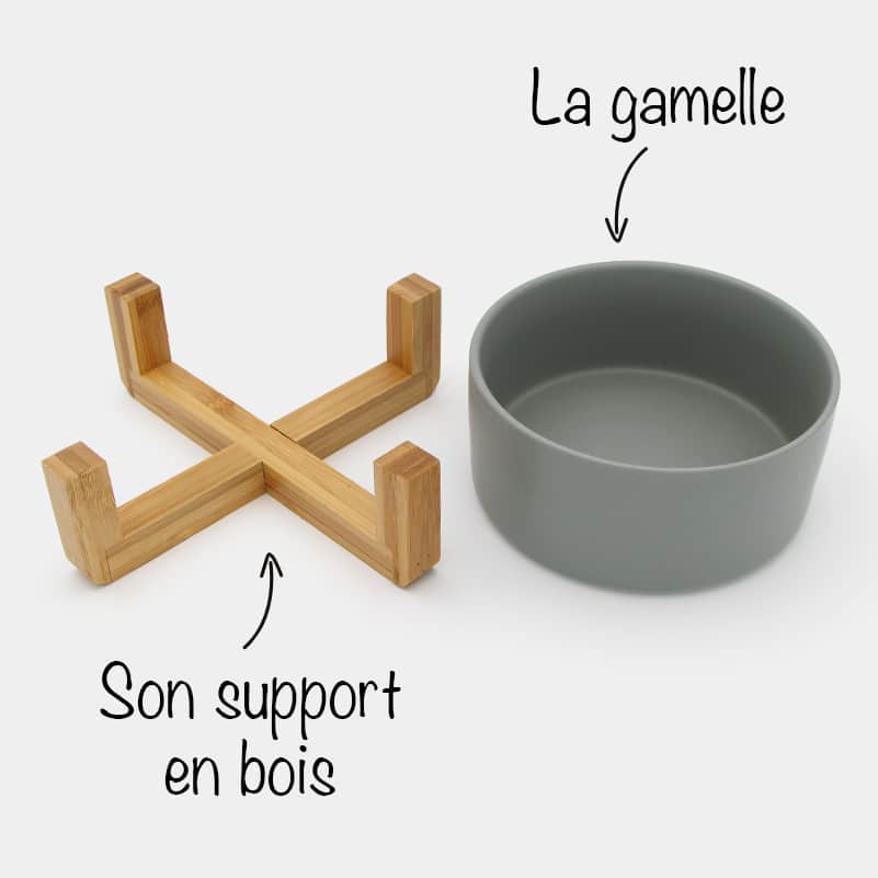 Gamelle En Ceramique Avec Socle En Bois Pour Chat Chien Catedogshop