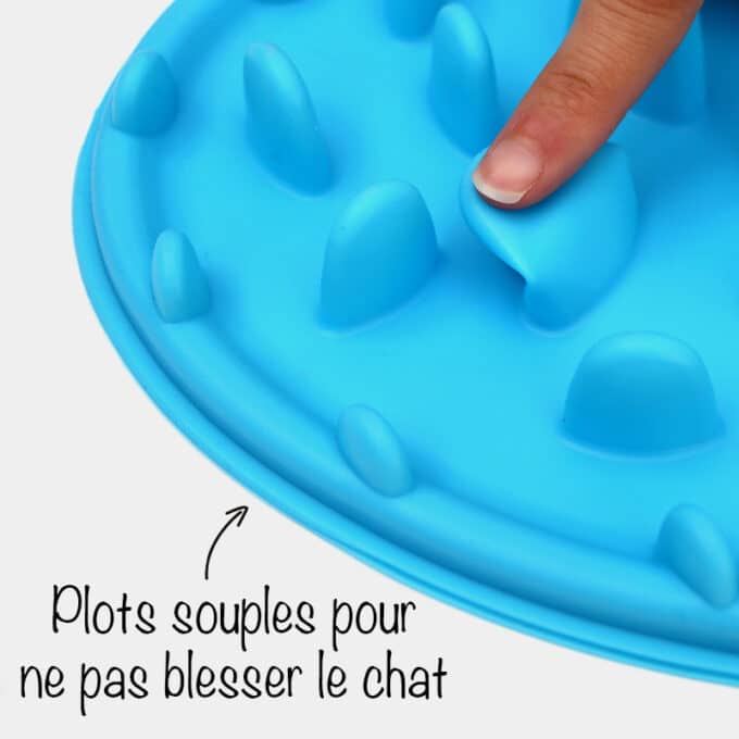 Plateau gamelle anti glouton souple pour chat