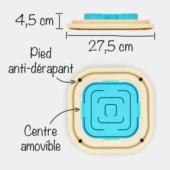 gamelle-plateau-antiglouton-croquettes-manger-lentement-chien-chiot-1 gamelle anti-glouton chien plateau labyrinthe