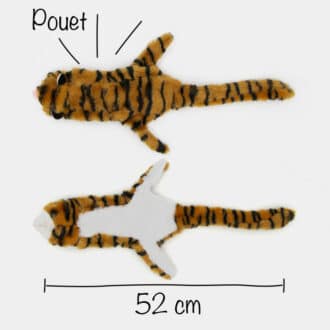 Jouet peluche tigre sonore plat pour le chien et le chiot