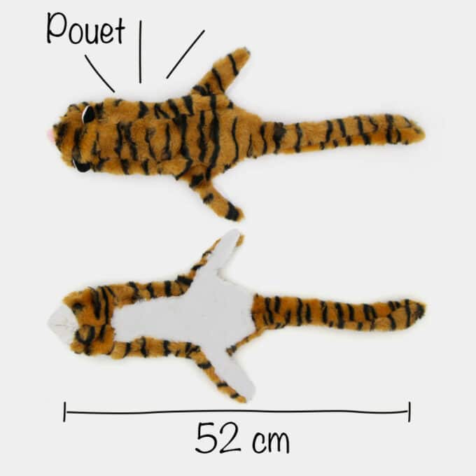 jouet-chien-chiot-peluche-bruit-sonore-4 Jouet peluche tigre sonore plat pour le chien et le chiot