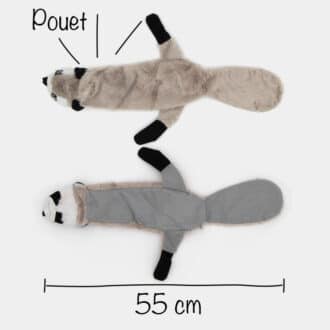 Jouet peluche furet sonore plat pour le chien et le chiot