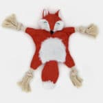 Jouet peluche renard sonore en lin et corde pour le chien et le chiot