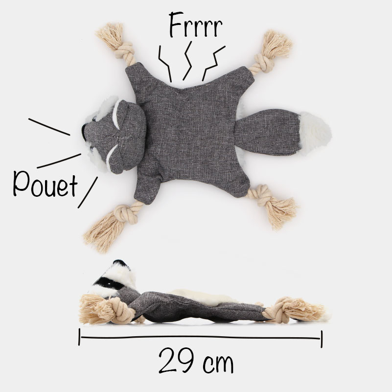 Jouet pour chien qui couine en peluche singe jouet à mâcher chiot