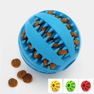 Balle à friandises pour chien distributrice de croquettes jouet anti-glouton