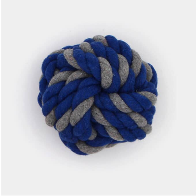 Jouet balle en corde pour chien avec nœuds à mâcher