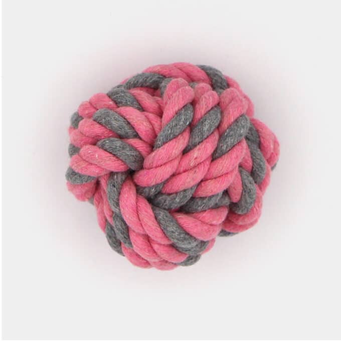 Jouet balle en corde pour chien avec nœuds à mâcher