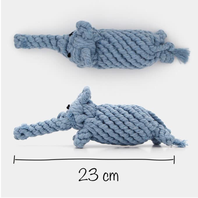 jouet-jeu-chien-chiot-peluche-corde-mastication-4 Jouet en corde pour chien à mâcher en forme d'éléphant