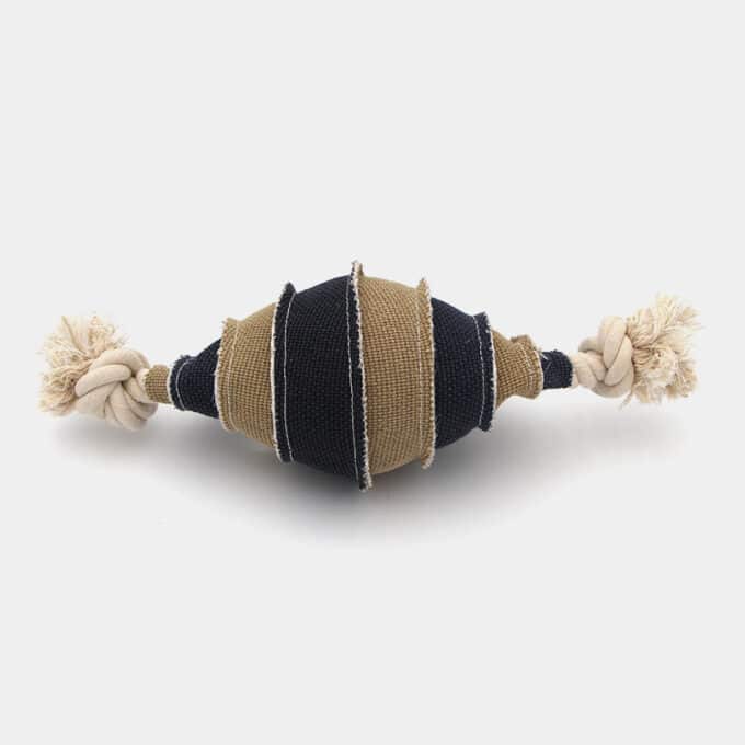 Jouet balle en toile de jute pour la mastication du chien et du chiot