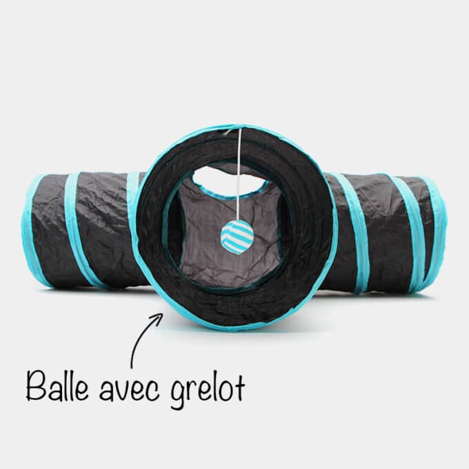 jouet-jeu-tunnel-balle-chat-chaton-1 jouet tunnel Léger et pliable avec armature métallique pour le chat ou le chaton
