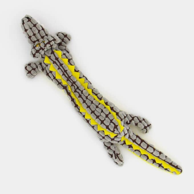 Jouet peluche crocodile sonore plat pour le chien et le chiot