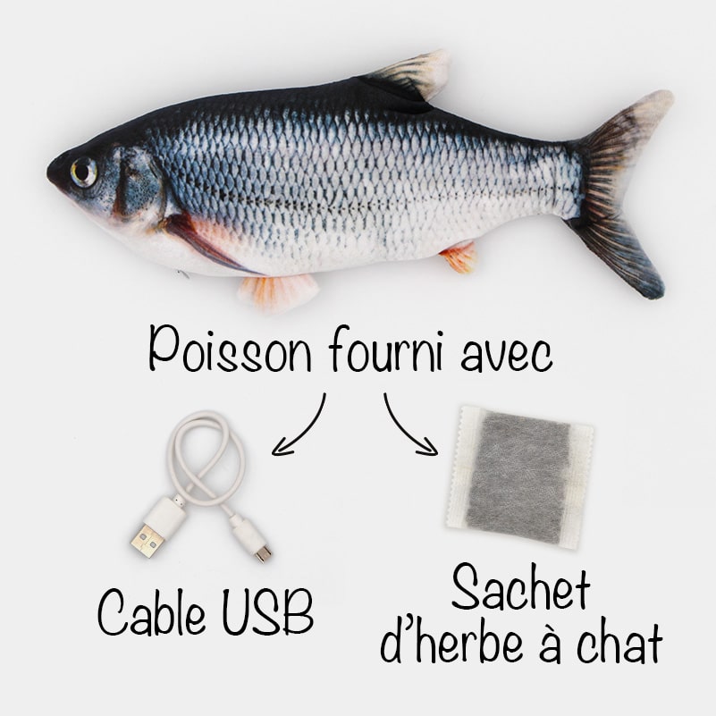 Poisson qui bouge pour chat - Jouet interactif