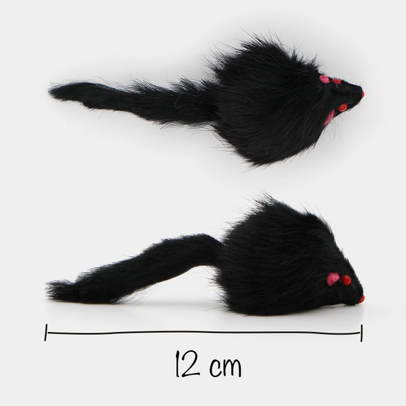 Souris noire pour chat avec grelot