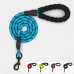 laisse nylon corde sport ronde réfléchissante pour chien ou chiot bleu
