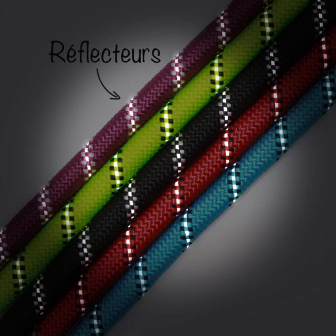 laisse-chien-ronde-reflechissant-nylon-9 laisse nylon corde sport ronde réfléchissante pour chien ou chiot bleu