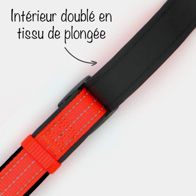 laisse-sport-fluo-nylon-reflechissant-chien-5 laisse sport fluo en nylon réfléchissante pour chien et chiot