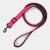 laisse-sport-fluo-nylon-reflechissant-chien-rose laisse sport fluo en nylon réfléchissante pour chien et chiot