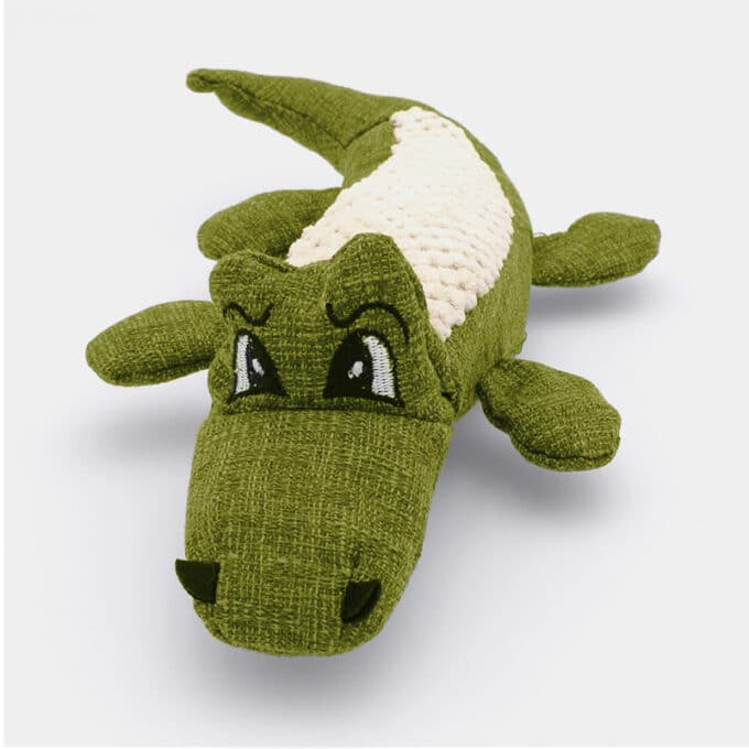 peluche-jouet-chiot-chien-bruit-sonore-11 Jouet peluche crocodile sonore en lin pour le chien et le chiot