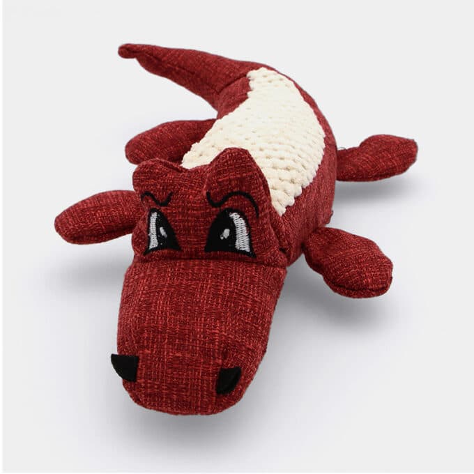 peluche-jouet-chiot-chien-bruit-sonore-12 Jouet peluche crocodile sonore en lin pour le chien et le chiot