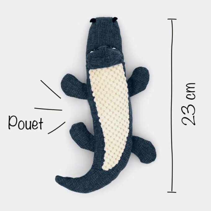 peluche-jouet-chiot-chien-bruit-sonore-2 Jouet peluche crocodile sonore en lin pour le chien et le chiot