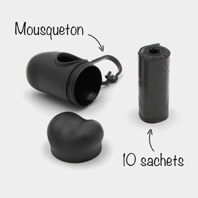 distributeur de sac à crotte ou caca ou déjection pou les promenades du chien