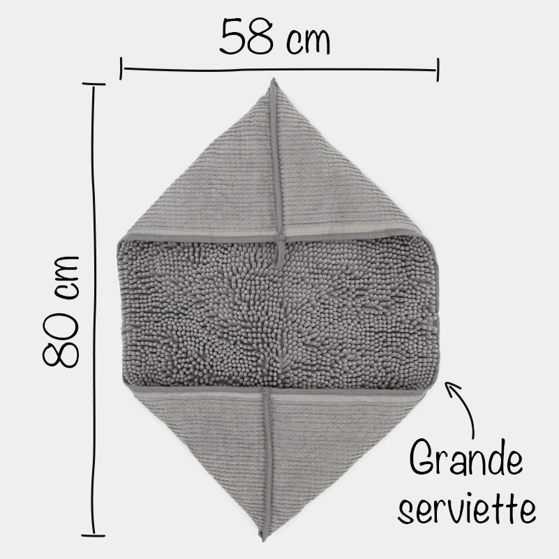 Serviette de bain pour chien ultra-absorbante Veste d'anxiété pour