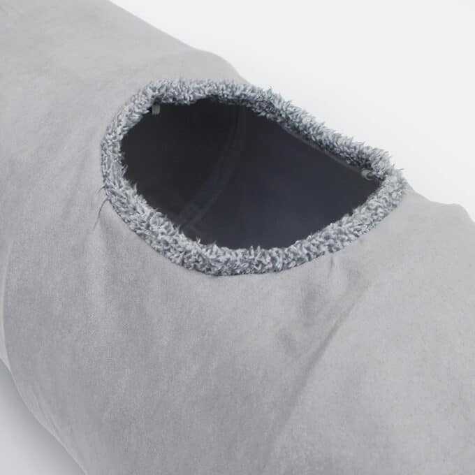 Tunnel pour chat en tissu avec fenêtres et armature métallique