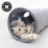 Tunnel pour chat en tissu avec fenêtres et armature métallique