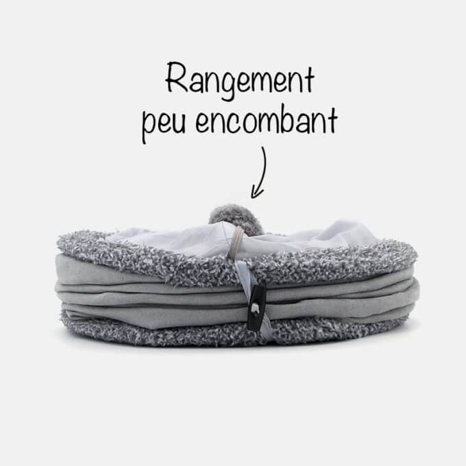 Tunnel pour chat en tissu avec fenêtres et armature métallique