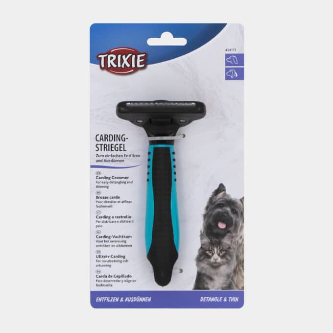 brosse-carde-anti-mue-toilettage-chat-petit-chien-trixie-2 Brosse carde anti-mue de toilettage pour chat et petit chien