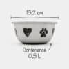 Gamelle pour chat chien bol en inox anti-dérapant