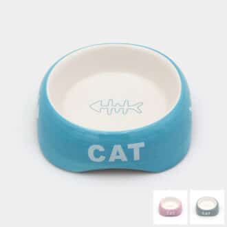 Gamelle céramique pour chat bleue