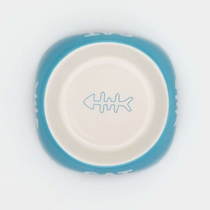 Gamelle céramique pour chat bleue